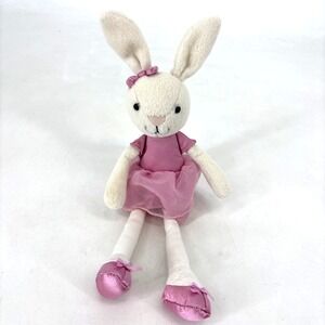 JELLYCAT London Bitsy Ballerina Bunny Plush Tutu Pink Bow Pink Slippers 11"